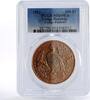 Congo 100 francs Congo 100 francs Wildlife Peafowl Bird MS69 PCGS copper coin 1992 -