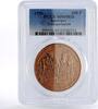 Saharawi Republic 100 pesetas Saharawi 100 pesetas Transportation Camel Man Desert MS69 PCGS copper coin 1990 -