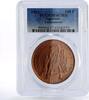 Saharawi Republic 100 pesetas Saharawi 100 pesetas Prehistoric Animals Tarbosaurus MS67 PCGS copper coin 1993 -