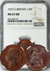 1839 Farthing Great Britain - Victoria  (1/4 Penny) NGC MS-63 RB (Mostly Red)