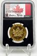 Canada 2020 W 50$ Burnished Gold Maple Leaf 1oz Gold Coin NGC MS70