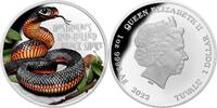 Tuvalu 1$ Tuvalu 2022 1$ Deadly and Dangerous Red Bellied Black Snake 1 oz Silver Coin -