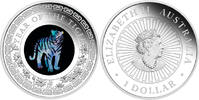 Australia 1$ Australia 2022 1$ Australian Opal Lunar Year of the Tiger 1 oz Silver Proof Coin -