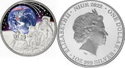 Niue 1$ Niue 2022 1$ Apollo 17 Earth BLUE MARBLE 1 oz Silver Proof Coin -