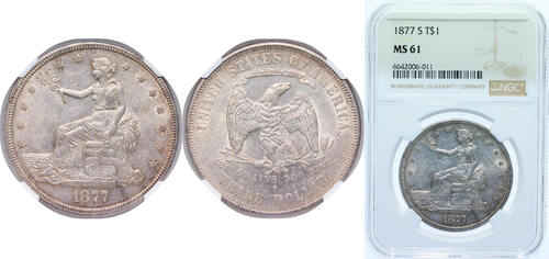 1877 S San Francisco Mint United States Federal republic 1877 S 1 Dollar Trade Dollar Silver (.900) 