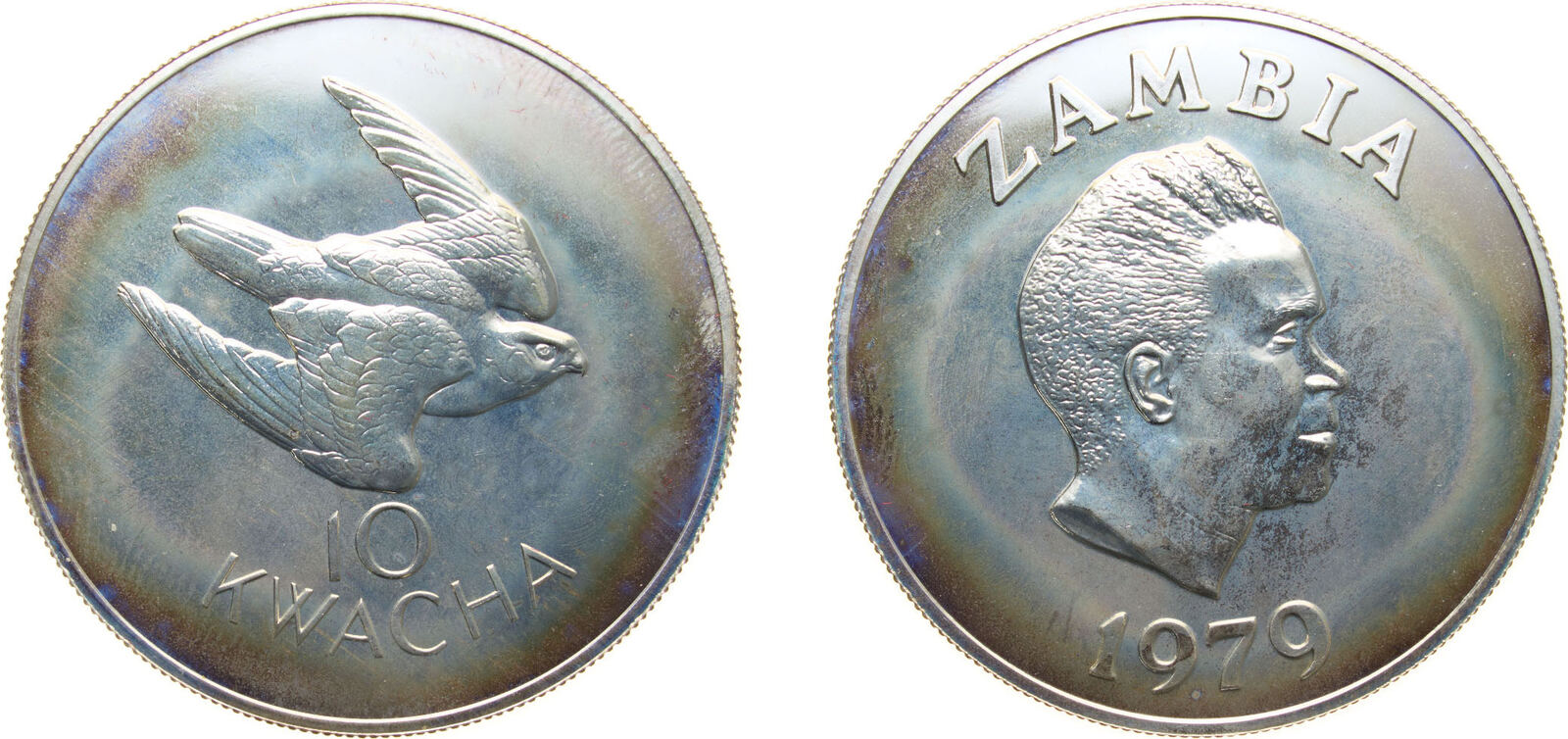 1979 Royal Mint Zambia Republic 1979 10 Kwacha (Conservation) Silver ...