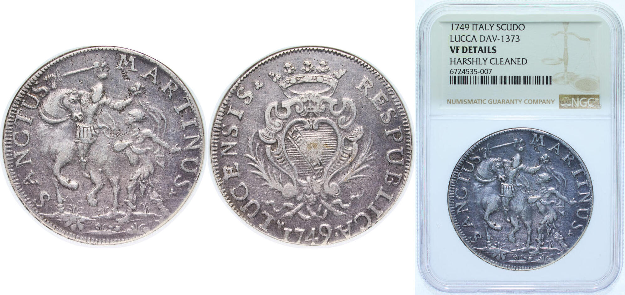 Italy Republic of Lucca Italian states 1749 1 Scudo Silver (.916) 26