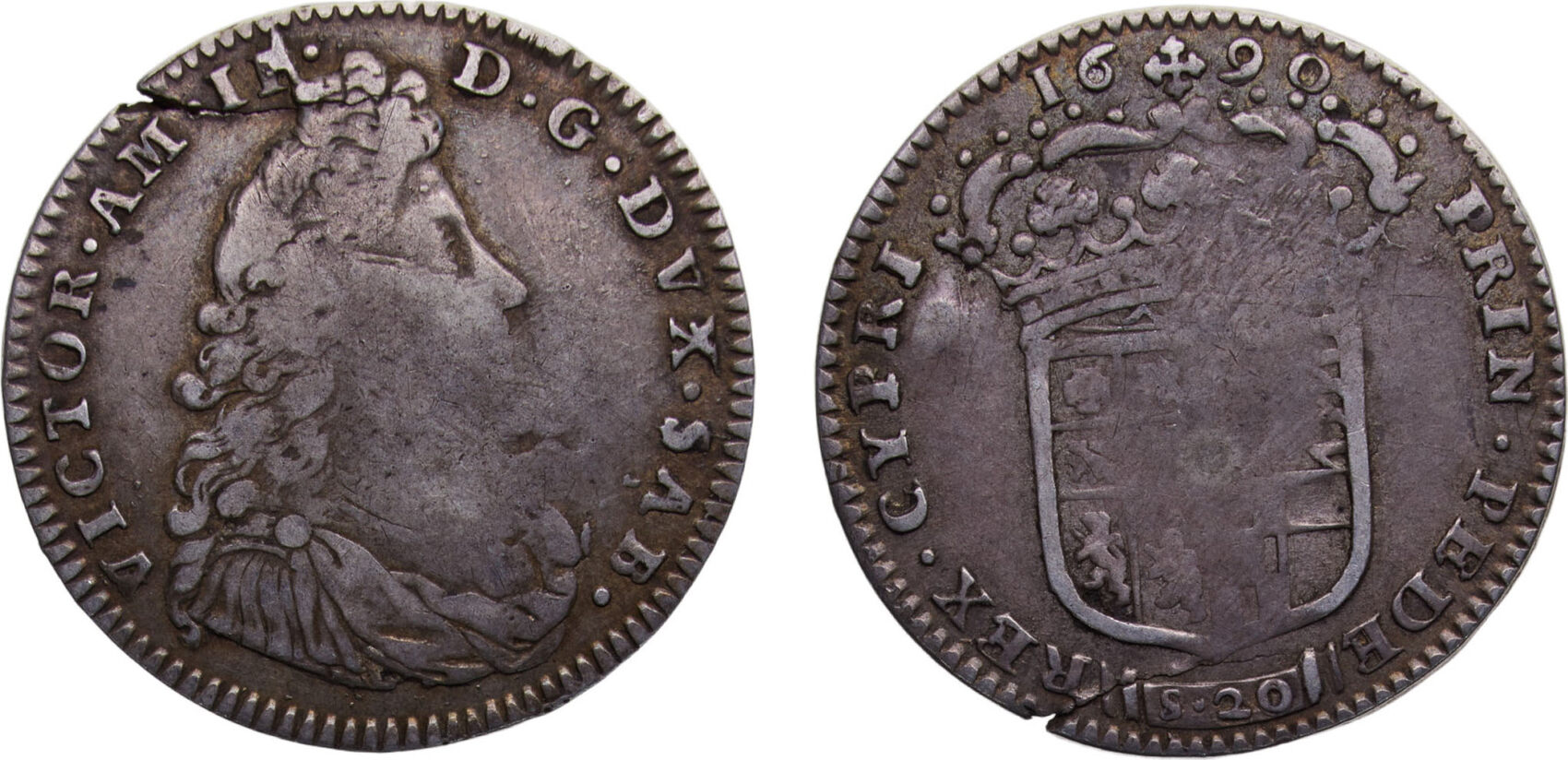 1690 Torino mint Italy States Duchy of Savoy Vittorio Amedeo II 1690 1