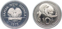 Papua New Guinea 10 Toea Papua New Guinea Constitutional Monarchy 1975 FM 10 Toea - Elizabeth II Copper-nickel (75% Copper, 25% Nickel) (67000) 5.67g PF -