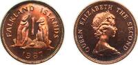 Falkland Islands 1 Penny Falkland Islands British Overseas Territory 1987 1 Penny - Elizabeth II (2nd portrait; non-magnetic) Bronze Royal Mint (2500) 3. -