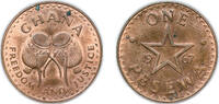 Ghana 1 Pesewa Ghana Republic 1967 1 Pesewa Bronze (62500000) 5.67g UNC KM 13 Schön 9 -
