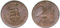 Hungary 2 Fillér Hungary Republic 1946 BP. 2 Fillér Bronze Hungarian mint (13665000) 3g AU KM 529 ÉH 1541 H 2339 Adamo F1 -