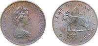 Isle of Man 1 Penny Isle of Man British dependency 1976 PM 1 Penny - Elizabeth II (Loaghtan sheep) Bronze (900000) 3.6g UNC KM 33 Schön 33.1 Schön 3 -