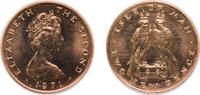 Isle of Man 2 New Pence Isle of Man British dependency 1971 2 New Pence - Elizabeth II (Falcons) Bronze (100000) 7.15g PF KM 21 Schön 21 -