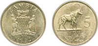 Zambia 5 Kwacha 1992 Zambia Republic 1992 5 Kwacha Aluminium bronze 3.48... 4,40 EUR Differenzbesteuert nach §25a UStG zzgl. 10,00 EUR Versand