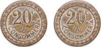 France 20 Centimes France ND Token 20 Centimes - A Consommer Brass 2.65g VF -