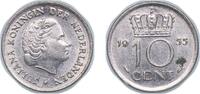 Netherlands 10 Cents Netherlands Kingdom 1955 10 Cents - Juliana Nickel Royal Dutch Mint (18200000) 1.5g XF KM 182 Schön 66 -