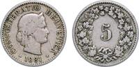 Switzerland 5 Rappen Switzerland Federal State 1881 B 5 Rappen (Libertas; copper-nickel) Copper-nickel (75% copper, 25% nickel, non-magnetic) Bern Mi -