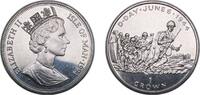 Isle of Man 1 Crown Isle of Man British dependency 1994 PM 1 Crown - Elizabeth II (D-Day - American troops landing) Copper-nickel Pobjoy Mint (30000 -