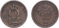 Sweden 2 Öre Sweden Kingdom 1898 2 Öre - Oscar II (large letters) Bronze (1527100) 3.9g XF KM 746 Schön 2 -
