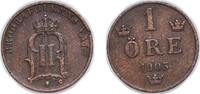 Sweden 1 Öre Sweden Kingdom 1905 1 Öre - Oscar II (extra large letters) Bronze (3555600) 1.98g XF KM 750 -
