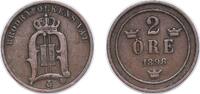 Sweden 2 Öre Sweden Kingdom 1896 2 Öre - Oscar II (large letters) Bronze (907916) 3.94g VF KM 746 Schön 2 -