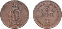 Sweden 5 Öre Sweden Kingdom 1899 5 Öre - Oscar II (large letters) Bronze (1225160) 7.64g VF KM 757 Schön 3 -