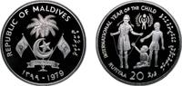Maldives 20 Rufiyaa Maldives Second Republic 1399 (1979) 20 Rufiyaa (IYC) Silver (.925) (12000) 28.3g PF KM 61 Schön 25 -