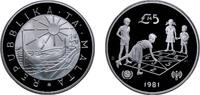 Malta 5 Pounds Malta Republic 1981 CHI 5 Liri Silver (.925) (30000) 28.28g PF KM 53 -
