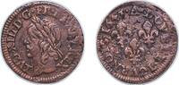 France 2 Deniers France Kingdom 1643 A Double Tournois - Louis XIII (Latin text) Copper Paris Mint (6104280) 3.15g VF CGKL 516 Dy royales 1377 Ci -