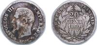 France 20 Centimes France Kingdom 1860 BB 20 Centimes - Napoleon III Silver (.900) Strasbourg Mint (2986177) 0.95g VF F 148 Gad 305 KM 778 -