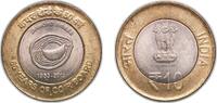 India 10 Rupees India Republic 2013 ♦ 10 Rupees (Coir Board) Bimetallic: copper-nickel centre in aluminium bronze ring Mumbai / Bombay Mint 7.8g -
