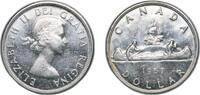 Canada 1 Dollar Canada 1 Dollar - Elizabeth II (1st portrait) Silver (.800) (.800 silver .200 copper) Royal Canadian Mint of Ottawa 23.33g UNC K -