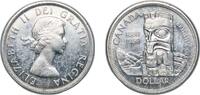 Canada 1 Dollar Canada British Dominion 1958 1 Dollar - Elizabeth II (British Columbia) Silver (.800) (.800 silver .200 copper) Royal Canadian M -
