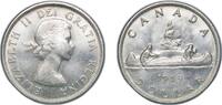 Canada 1 Dollar Canada British Dominion 1959 1 Dollar - Elizabeth II (1st portrait) Silver (.800) (.800 silver .200 copper) Royal Canadian Mint -
