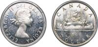 Canada 1 Dollar Canada British Dominion 1960 1 Dollar - Elizabeth II (1st portrait) Silver (.800) (.800 silver .200 copper) Royal Canadian Mint -