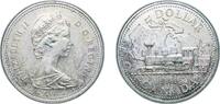 Canada 1 Dollar Canada Commonwealth 1981 1 Dollar - Elizabeth II (Trans-Canada Railway) Silver (.500) Royal Canadian Mint of Ottawa 23.328g PF C -