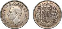 Canada 50 Cents Canada Commonwealth 1943 50 Cents - George VI (with IND:IMP:) Silver (.800) (.800 silver .200 copper) Royal Canadian Mint of Ott -