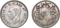Canada 50 Cents Canada Commonwealth 1947 50 Cents - George VI (with IND:IMP:) Silver (.800) (.800 silver .200 copper) Royal Canadian Mint of Ott -