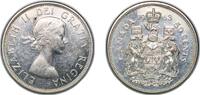 Canada 50 Cents Canada Commonwealth 1963 50 Cents - Elizabeth II (1st portrait, complete coat of arms) Silver (.800) (.800 silver .200 copper) R -