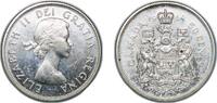Canada 50 Cents Canada Commonwealth 1964 50 Cents - Elizabeth II (1st portrait, complete coat of arms) Silver (.800) (.800 silver .200 copper) R -