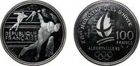 France 100 Francs France Fifth Republic 1990 100 Francs (Speed Skating) Silver (.900) (136485) 22.17g PF KM 980 -