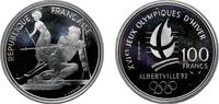 France 100 Francs France Fifth Republic 1990 100 Francs (Slalom Skiing) Silver (.900) (106901) 22.3g PF KM 984 -