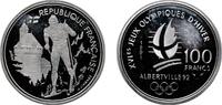 France 100 Francs France Fifth Republic 1991 100 Francs (Cross-country Skiing) Silver (.900) (300000) 22.29g PF KM 994 -