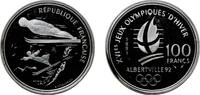 France 100 Francs France Fifth Republic 1991 100 Francs (Ski Jumping) Silver (.900) (82678) 22.29g PF KM 995 -