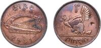 Ireland 1 Penny Ireland Republic 1942 1 Pingin Bronze (17520000) 9.36g XF Damage KM 11 Sp 6643 -