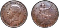Great Britain 1 Penny Great Britain United Kingdom 1928 1 Penny - George V (smaller portrait) Bronze (50178000) 9.21g XF KM 838 Sp 4055 -