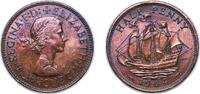 Great Britain ½ Penny Great Britain United Kingdom 1964 ½ Penny - Elizabeth II (1st portrait; without 'BRITT:OMN') Bronze (78583200) 5.68g UNC KM 896 -