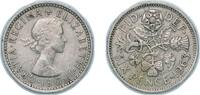 Great Britain 6 Pence Great Britain United Kingdom 1963 6 Pence - Elizabeth II (1st portrait; no 'BRITT:OMN') Copper-nickel (112964000) 2.79g VF KM 90 -
