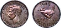 Great Britain 1 Farthing Great Britain United Kingdom 1942 1 Farthing - George VI (with 'IND:IMP') Bronze (28857600) 2.75g AU KM 843 Sp 4116 -